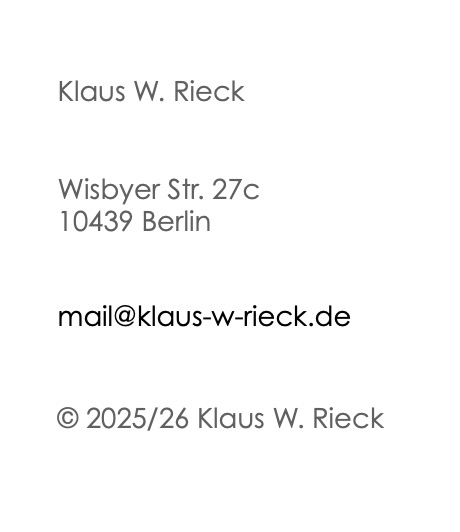 Klaus W. Rieck – Kontaktadresse